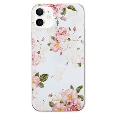 Coque pour iPhone 12 Mini Flower Case Crong Motif 02 Antichoc Crong Blanc / Rose