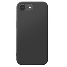 Coque pour iPhone 16e Silicone Flexible Toucher Gomme Noir