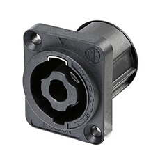 Connecteur de Châssis à 4 Pôles avec Languettes Plates SpeakON Noir