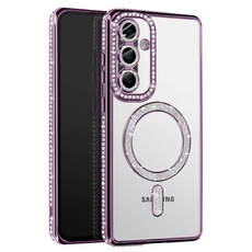 Coque Diamant pour Samsung Galaxy A56 MagSafe Contour Strass Violet
