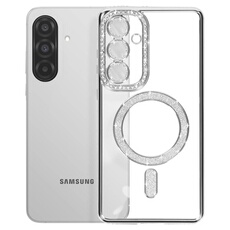 Coque Diamant pour Samsung Galaxy A36 MagSafe Contour Strass Argent