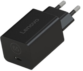 Chargeur et câble d'alimentation PC Lenovo secteur Nano GaN USB-C 65 W Noir + câble 1,8 m
