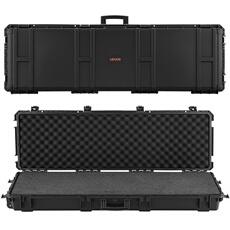 VEVOR Waffenkoffer mit Hartschale für Langwaffen, abschließbarer Gewehrkoffer mit abnehmbarem XPE-Schaum, Langwaffenkoffer Waffenaufbewahrung rollbar IP67 wasserfest, 134,1 x 42,5 x 18 cm Schwarz