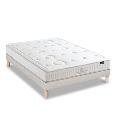 - Ensemble PRELUDE 2.0 140x200 cm - Matelas Latex 100% Naturel + Sommier Bois - Ferme