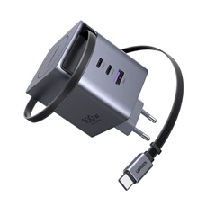 Chargeur secteur UGREEN 2x USB C + 1x USB A Rétractable - vue 4