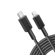 Câble téléphone portable Anker tressé USB-C vers Lightning 0,9 m Noir pour Smartphones et Tablettes