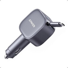 Chargeur Allume Cigare Anker 2C cable retractable integre