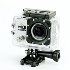 Camera Embarquée Sports Wi-Fi LCD Caisson Etanche Waterproof 12 Mp Full HD Blanc + SD 4Go