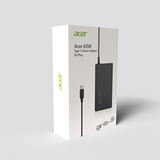 ADAPTATEUR 65W NOIR - TYPE C - PACKAGING RETAIL CONDITIONNEMENT UNITAIRE (PRISE FRANCAISE)