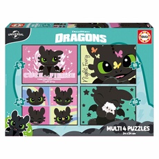 Set de 4 puzzles 50 à 150 pièces How to train dragon