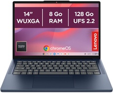 ”Chromebook 14M8911 14”” MediaTek Kompanio 8 Go RAM 128 Go eMMC Bleu Cosmique”