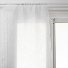 - 2 Voilages Dev effet feuille - 60 x 90 cm - Blanc - Dev