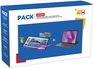 Pack Lenovo Idea Tab 11'' Wifi + Coque de protection avec clavier + stylet