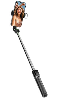 Perche selfie 2 en 1 Movin Photo avec trépied déclencheur Bluetooth et lumière LED et - vue 2