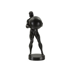GENERIQUE - Statuette Homme Athlétique - Objet de Décoration - Noir - 18,5x20,5x43,5cm