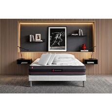 Pack Matelas Regen - Mémoire de forme - Ep : 24cm - Sommier kit Blanc avec couette et 2 oreillers