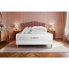 Matelas mousse 160x200 cm accueil enveloppant soutien ferme epaisseur 30 cm 7 zones housse de matelas oreiller(s)