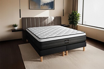 Matelas ressort 160x200 cm accueil enveloppant soutien medium epaisseur 26 cm 5 zones