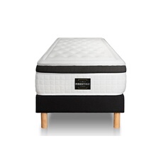 Ensemble matelas 90 x 200 cm Privilège - Mousse à mémoire de forme - Ep : 26 cm - Equilibré - sommier Noir