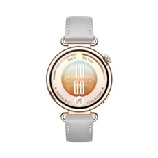 Watch GT 7 41 mm Bluetooth acier inoxydable doré avec bracelet en cuir composite Gris