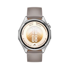 Watch GT 7 46 mm Bluetooth acier inoxydable Argent avec bracelet en cuir composite Gris