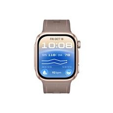 Montre connectée Huawei Watch D3 Bluetooth Doré avec bracelet cuir composite Sable - vue 3