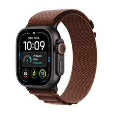 Watch Ultra 4 GPS + Cellular 49 mm Boîtier en titane Noir avec Boucle Alpine Bordeaux - M
