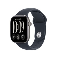 Apple watch Apple Watch Series 12 GPS 46 mm Boîtier en aluminium Gris sidéral avec Bracelet Sport Bleu marine - M/L