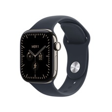Watch Series 12 GPS + Cellular 46 mm Boîtier en titane Naturel avec Bracelet Sport Bleu marine - M/L