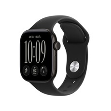 Watch Series 12 GPS + Cellular 46 mm Boîtier en aluminium Noir avec Bracelet Sport Noir - M/L