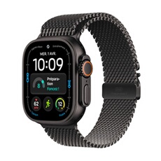 Watch Ultra 4 GPS + Cellular 49 mm Boîtier en titane Noir avec Boucle milanaise en titane Noir - L