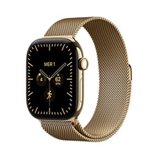 Watch Series 12 GPS + Cellular 46 mm Boîtier en titane Or radieux avec Boucle milanaise Or radieux - M/L