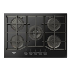 Plaque de cuisson gaz Hotpoint HAGS 72F/BK1 encastrable 73 cm noir avec 5 foyers et surface en verre