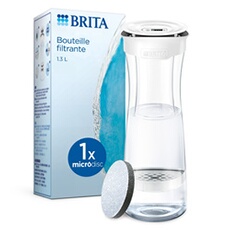 Bouteille filtrante blanc graphite - 1 filtre MicroDisc inclus