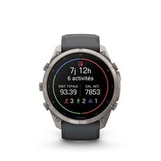 Fenix 9 Pro 51 mm Argent avec bracelet Noir
