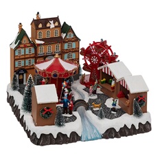 Village lumineux Marché de Noël animé et musical