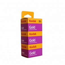 Pack 3 x Pellicule Kodak Gold Couleur 200 ISO - Format 135 - 35 mm - 36 poses