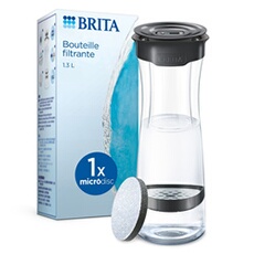Bouteille filtrante gris foncé - 1 filtre MicroDisc inclus