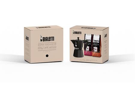 Cafetière Italienne Ou à Piston Bialetti SET MOKA EXCLUSIVE NOIRE + 2 ...