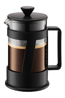 Cafetière à piston - Café moulu / Contenance 0,5L - 4 tasses / Ni filtre en papier, ni capsule / Bec verseur - Poignée ergonomique