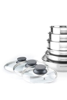 20 cm Arthur Martin AM120 Rouge Jeu DE 3 CASSEROLES Aluminium