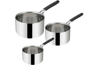 Set De 3 Casseroles Inox Lagostina Tempra - 16, 18, 20cm, Compatibles Induction