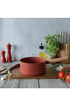 OGO LIVING - Casseruola ECTOR 18cm - 7930271 - Alluminio rivestimento in ceramica giallo con manico in legno