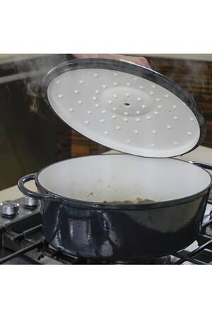 Cocotte En Fonte Velaze 5L (25cm) – Ronde, Bleue, Antiadhésive, Neuve