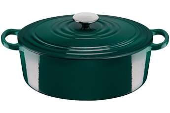 Cocotte fonte ovale 23X29cm vert forêt