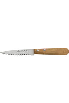 Couteau Jean Dubost Couteau à légumes (lame dentée), manche en bois d'olivier verni