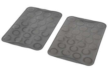 Mastrad F45514 Feuille de Cuisson pour Petits Macarons Lot de 2
