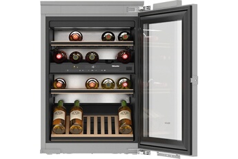 Encastrable - 30 bouteilles - Classe G - 32dB / Présentoir 3D - 2 zones de température / Dimensions (HxLxP): 87.4 x 55.7 x 55 cm / Éclairage LED - Charnières de porte à droite