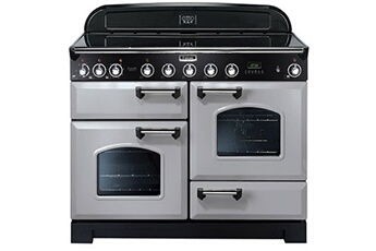 Cuisinière 110cm de large / Triple four : multifonction, chaleur tournante, gril barbecue / 5 foyers induction / Un tiroir de rangementCuisinière 110cm de large / Triple four : multifonction, chaleur tournante, gril barbecue / 5 foyers induction / Un tiroir de rangement