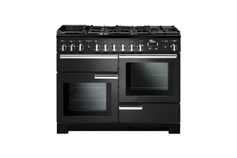 Largeur 110cm - Table mixte gaz / vitrocéramique / 5 foyers gaz dont un brûleur multi-couronne 4 kW et 1 multizone avec deux zones vitrocéramiques / Nettoyage catalyse / 2 grands Fours électriques de 79 L à chaleur tournante : 1 Multifonction 8 modes (dont Rapid) à Gauche